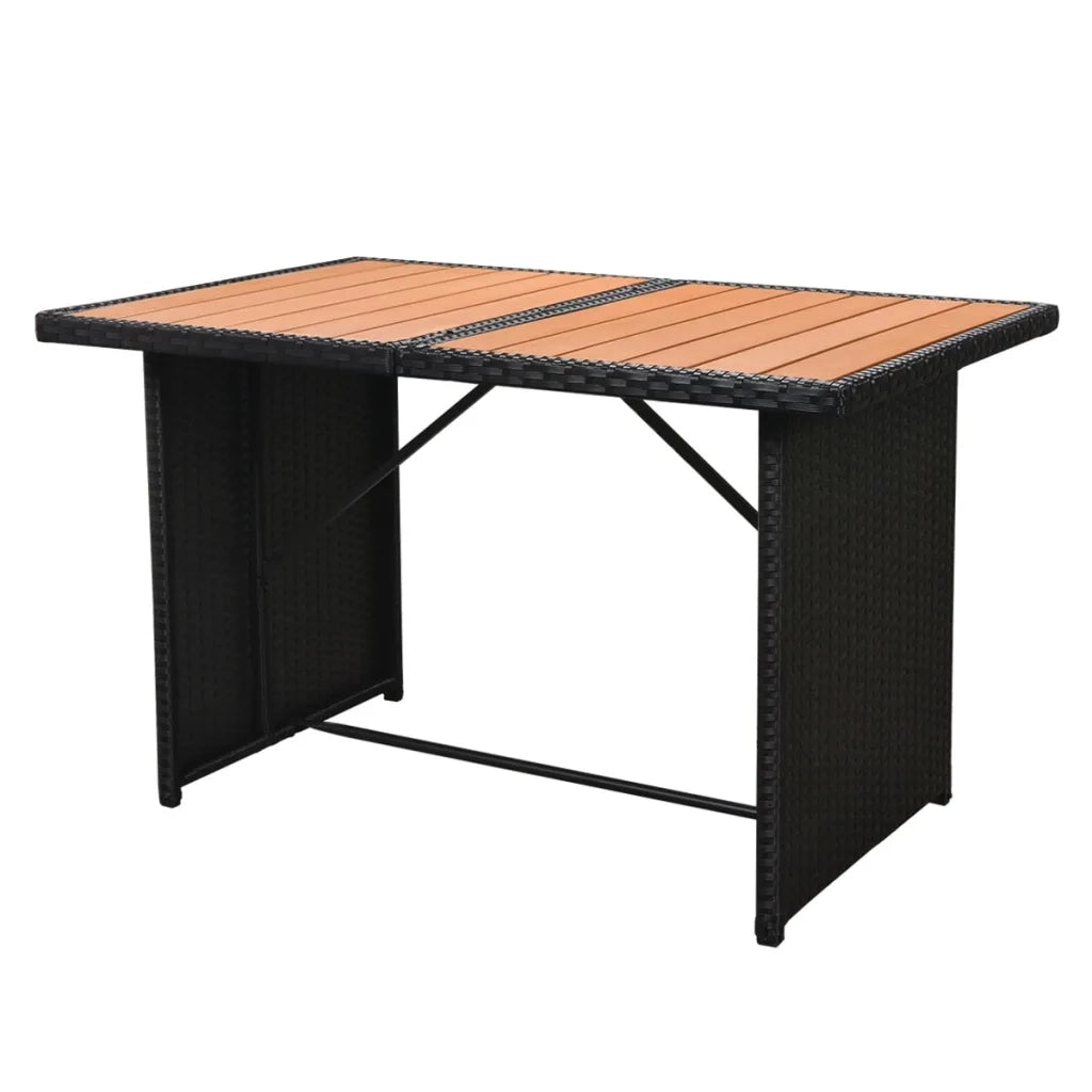 Set Divani da Giardino 7 pz con Cuscini in Polyrattan Nero 43001