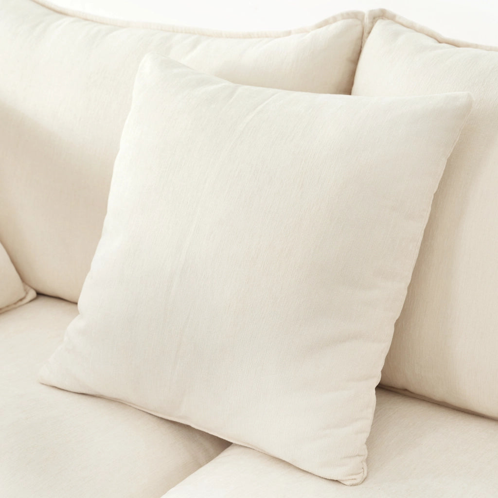 DIVANO angolare 3 posti 212x150x90 cm Chenille Beige con chaise longue