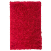 Tappeto Shaggy Tappeto a pelo lungo Solido Poliestere Rosso Rettangolare 140 x 200 cm