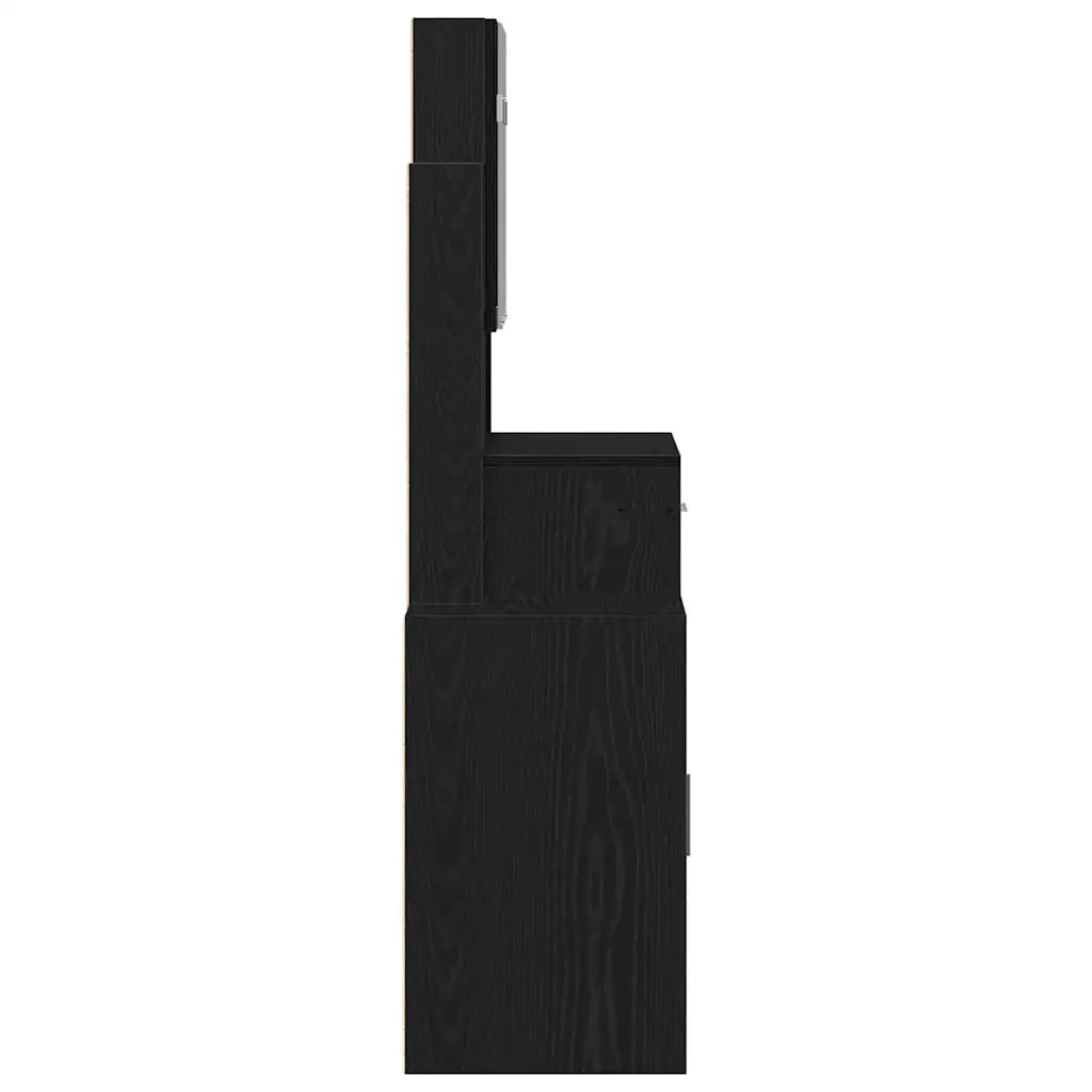 Toeletta | Tavolo da Trucco Rovere Nero 80 x 35 x 132 cm Legno multistrato