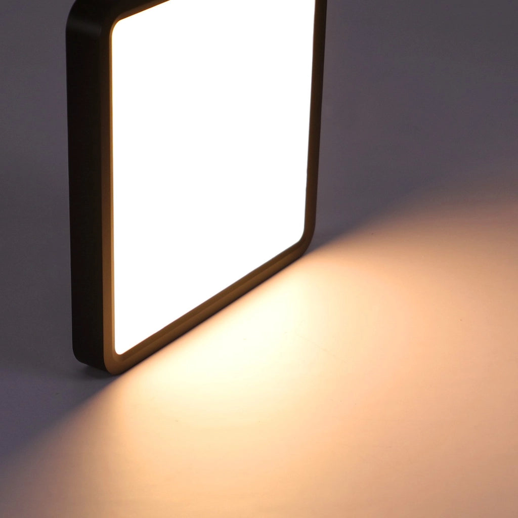 ZMH Lampada da soffitto plafoniera LED nera rotonda 22cm 15W per soggiorno corridoio