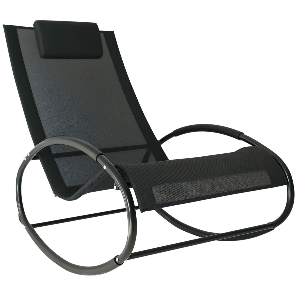 Sdraio da Giardino Zero Gravity con Cuscino ¨C zephmum ¨C Nero 105x62x88cm