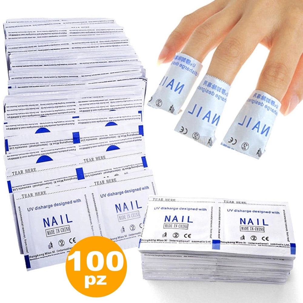 Trade Shop - Wraps Rimuovi Gel Usa Getta Acrilico Semipermanente Rimozione Nail Art Solvente -