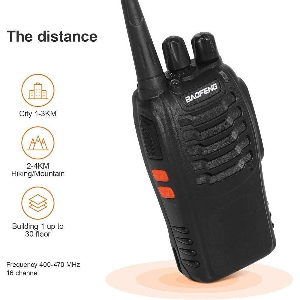 Trade Shop - Coppia Ricetrasmittente Walkie Talkie Portatile 16 Canali 3.7 V 400 - 470 Mhz -