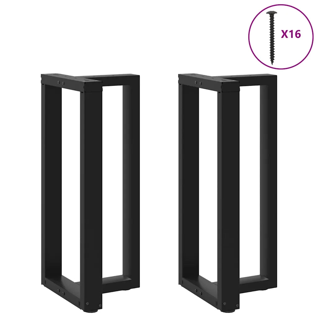 Gambe per tavolo da bar a forma di T 2 pz nere 50x35x(90-91) cm in acciaio 4013076