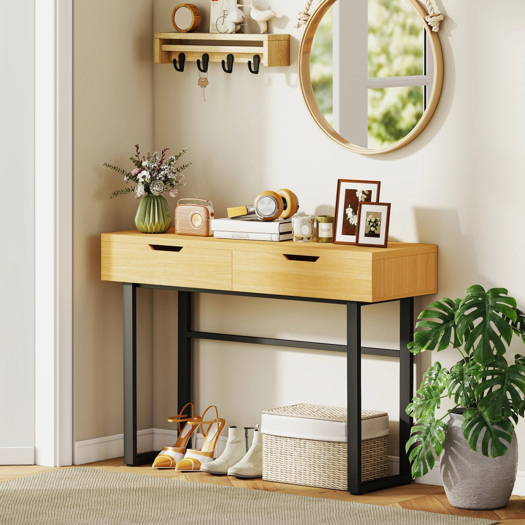 Console ¨C Minimal ¨C metallo, legno, 110 cm