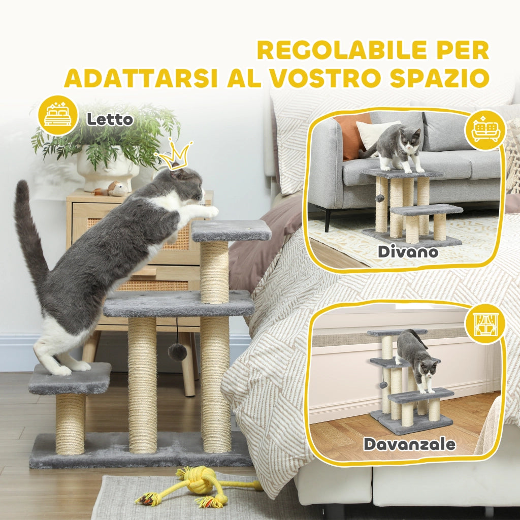 Scaletta per Gatti con Tiragraffi ¨C Minimal ¨C Grigio