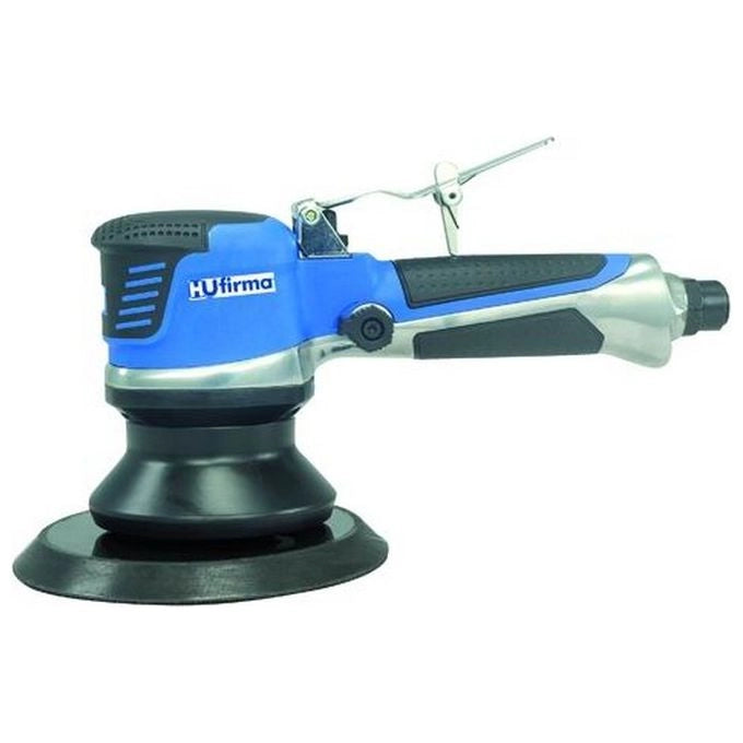 Hu-Firma HULR-150P Levigatrice Pneumatica Rotorbitale ad Aria Compressa con Platorello 150 mm Velcro Attacco 1-4 consumo aria 141,5 lt-min velocita' 11200 giri-min peso 1,84 Kg impugnatura ergonomica colore Nero