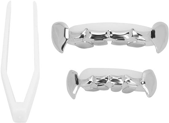 Accessori per Halloween - Braccialetti da denti in oro - 4 pezzi - Riciclabili e sicuri - Denti artificiali