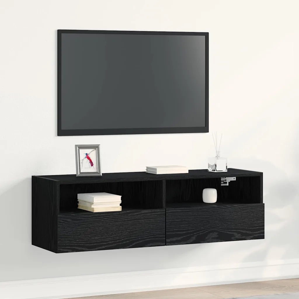 Mobile TV da parete Rovere Nero 100 x 30 x 30 cm 862192