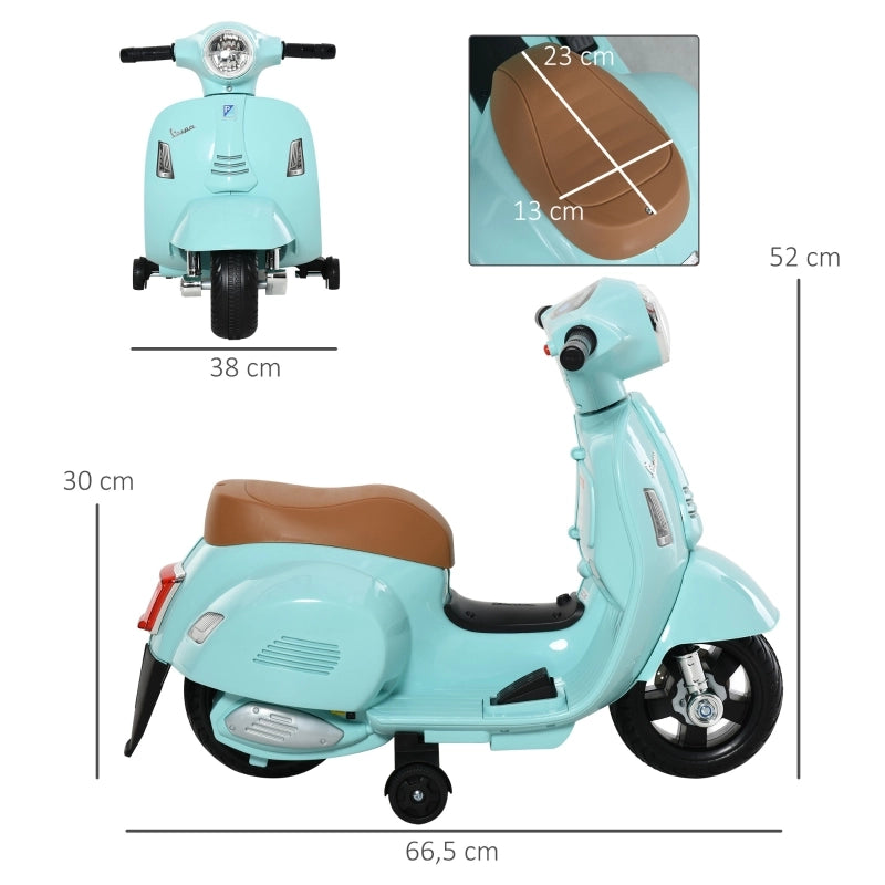 Monopattino/motocicletta per bambini VESPA, 1,5-3 anni, in metallo, blu-verde