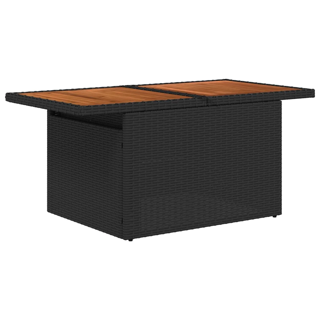 Set Divano da Giardino con cuscino 9 pcs Nero e Verde acqua 3349689