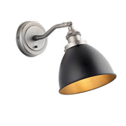 Applique retro Franklin stagno anticato con switch E14 Endon