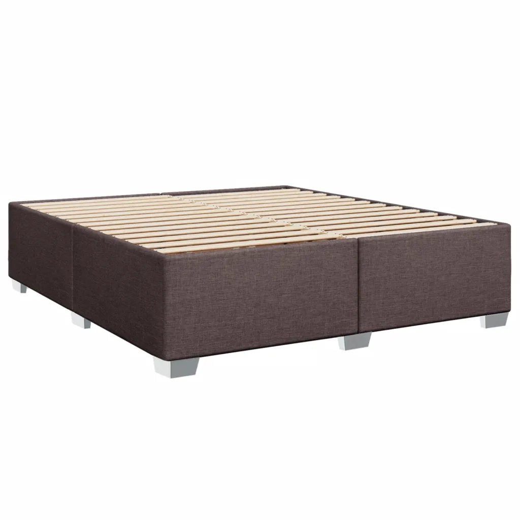 Giroletto a Molle con Materasso Marrone Scuro 200x200cm Tessuto 3288305