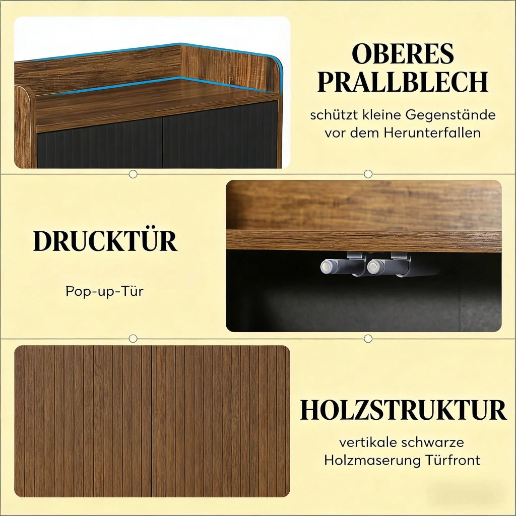 SCARPIERA Salvaspazio 73x35x105,5 cm Nero e Marrone Rustico