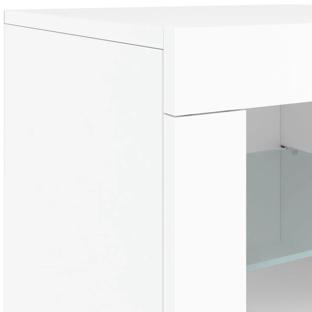 Credenza | Madia | Buffet da pranzo | Armadio da pranzo con Luci LED Bianca 202x37x67 cm
