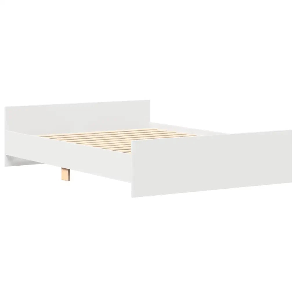 Giroletto con Testiera e Pediera-Struttura Letto Bianco 135x190 cm