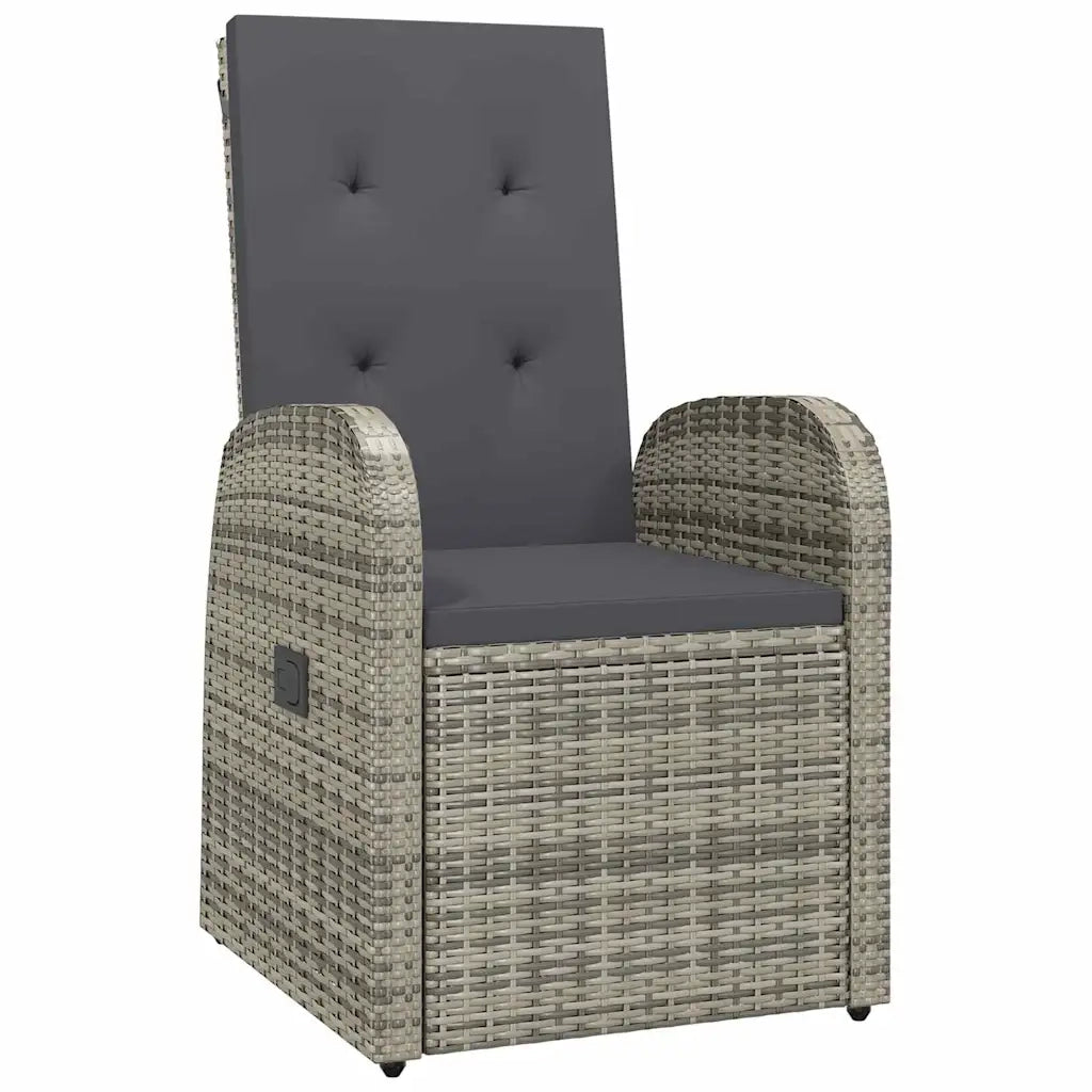 Set da Pranzo per Giardino con cuscino 7 pcs Grigio polyrattan 3379483