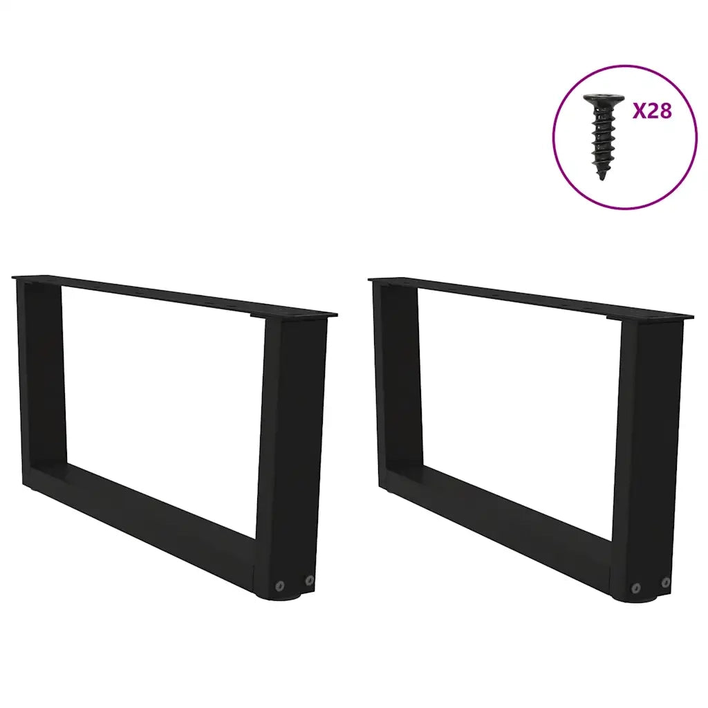 Gambe per Tavolino da Caffè a Forma di V 2 pz Nere 70x(30-31,3) cm Acciaio 4012616