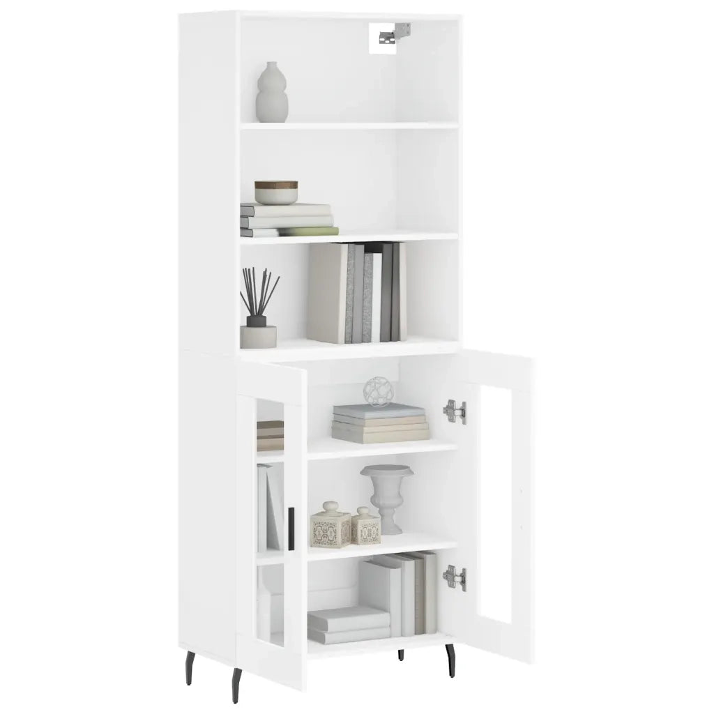 Credenza-Buffet-Armadio da cucina Bianca 69,5x34x180 cm in Legno Multistrato 785084