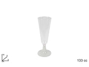 Set 6 Bicchieri Calici Flute in Plastica Monouso Bianco Box Vetrina