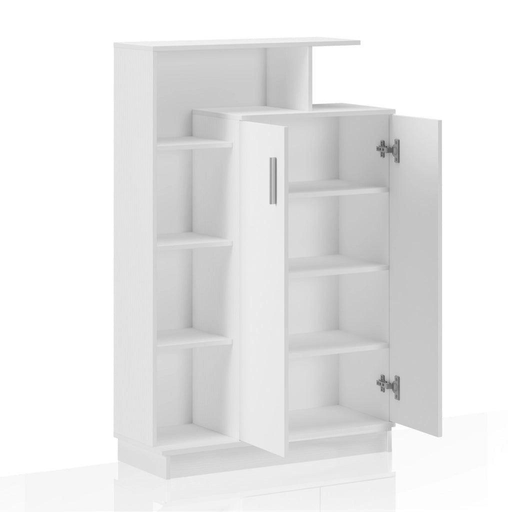 Scarpiera effetto legno finitura larice bianco cm. H.140xL.90xP.34,5