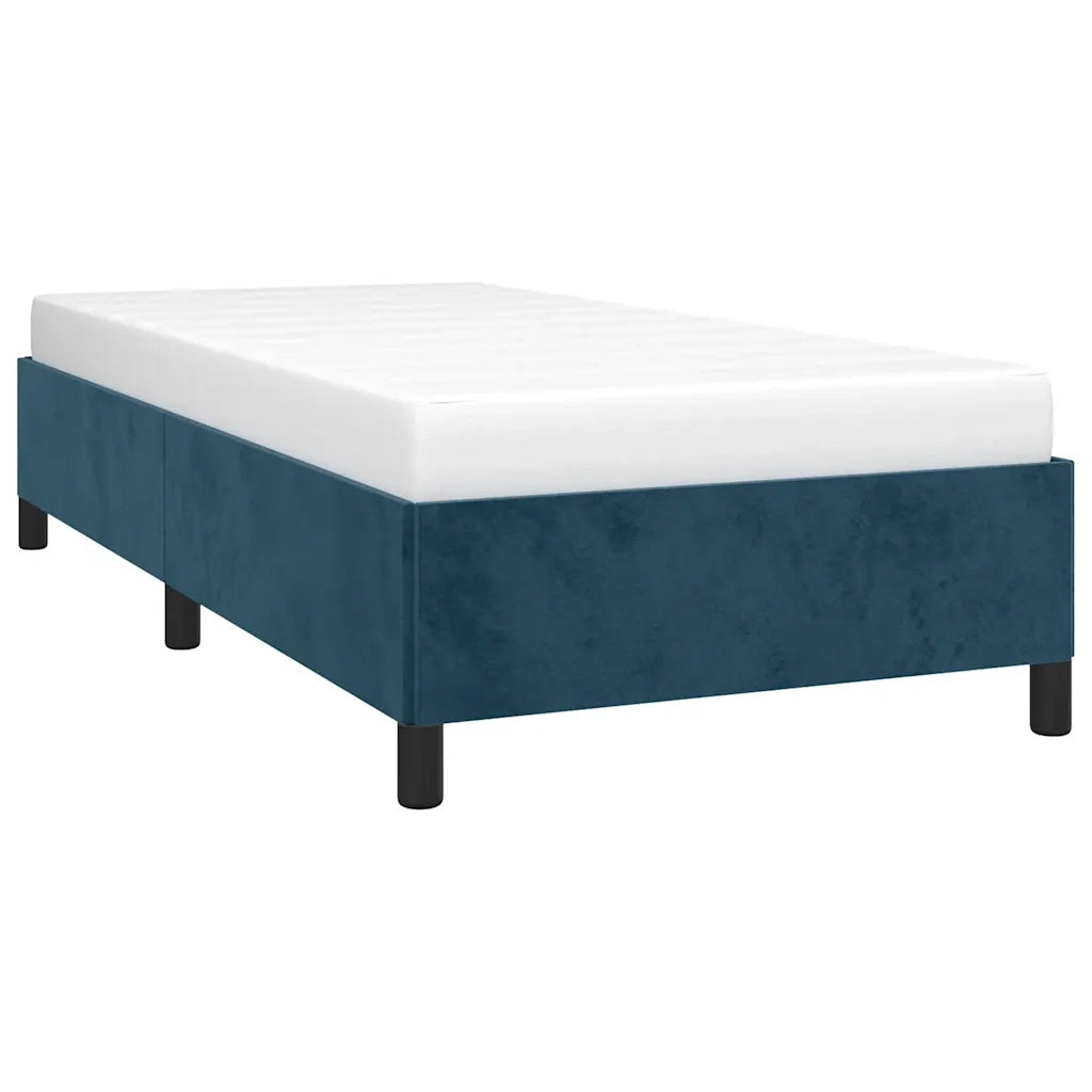 Letto singolo | Letto per adulti | Giroletto senza Materasso Blu Scuro 100x200 cm in Velluto