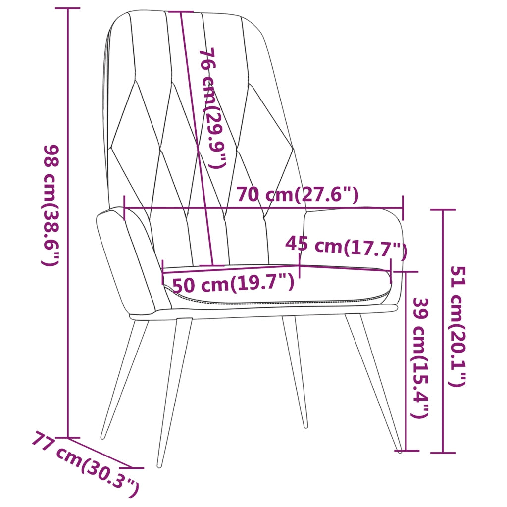Sedia Relax Nero in Velluto 341200