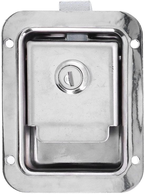 Chiusura Porta in Acciaio Inossidabile - Blocco Porta - Chiusura per Attrezzi - Chiusura Sottovuoto - Inclusa la Chiave - Adatto per Camper/Veicoli di Soccorso