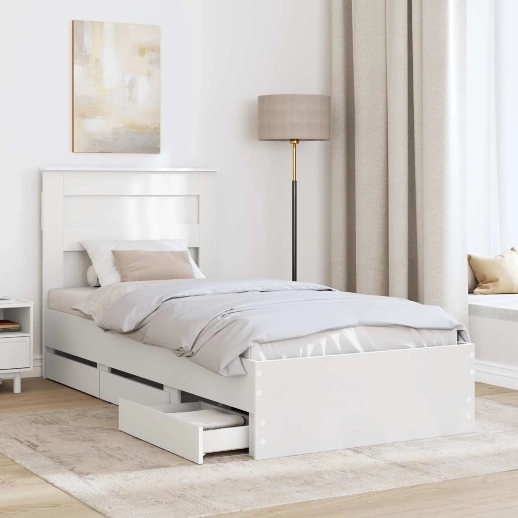 Struttura del letto-Giroletto-Rete del Letto Bianco 100 x 200 cm Legno Ingegnerizzato 690480