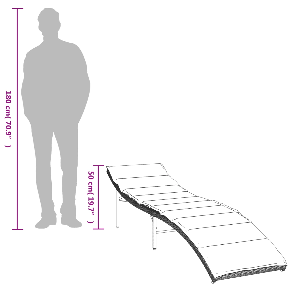 Lettini Prendisole 2 pz | Sdraio da giardino | Lettino da sole con Cuscini Grigio Chiaro in Polyrattan