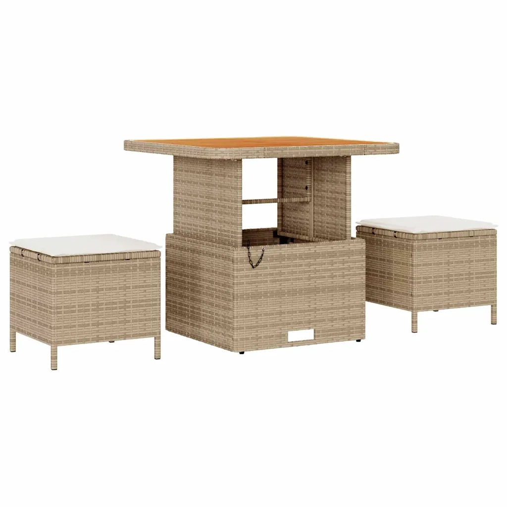 Set Divano da Giardino 11 pcs Beige polyrattan