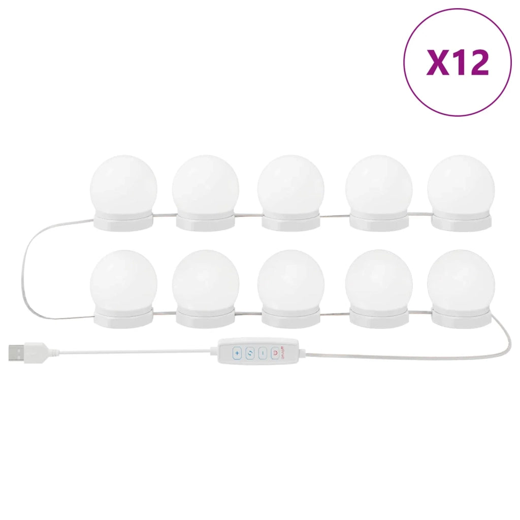 Luci per Specchio 12 pcs Bianco 4.5 x 4.5 x 4.8 cm Plastica 864916