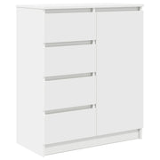 Credenza | Madia | Buffet da pranzo | Armadio da pranzo con Cassetti Bianco 71x35x84 cm in Legno Multistrato