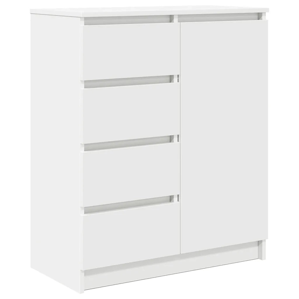Credenza | Madia | Buffet da pranzo | Armadio da pranzo con Cassetti Bianco 71x35x84 cm in Legno Multistrato
