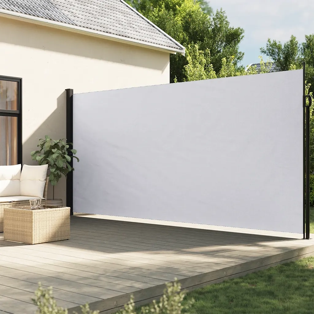 Tenda da Sole Laterale Retrattile-Tenda parasole per balcone per giardino Bianco 220x500 cm