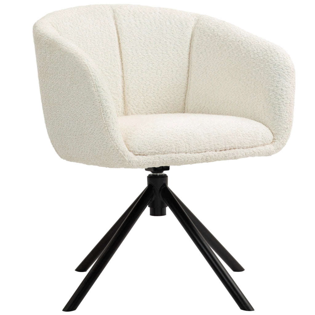 Poltrona girevole imbottita con rivestimento in tessuto ¨C Zephmum ¨C Cremewei?