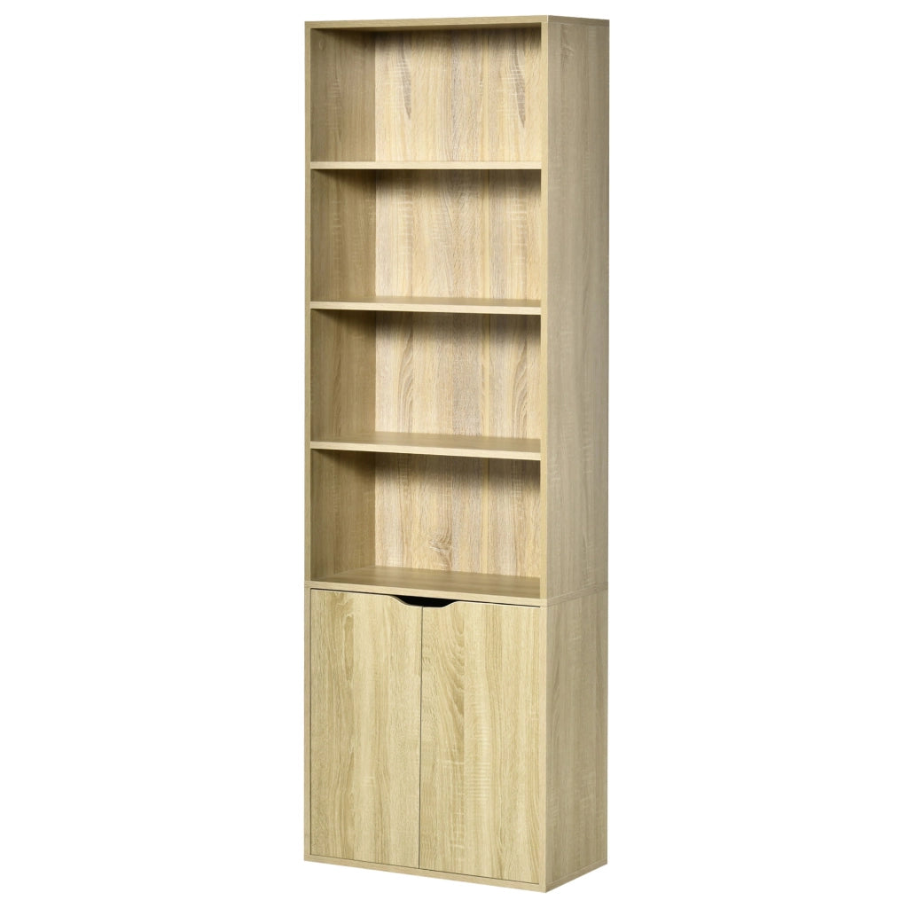 Libreria con ante e scaffali aperti ¨C Minimal ¨C 59x29x180 cm Legno naturale