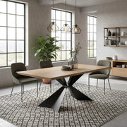 Tavolo da pranzo allungabile in legno impiallacciato rovere naturale Taurus 200-300x100 cm fino a 12 posti Made in Italy | Duzzle