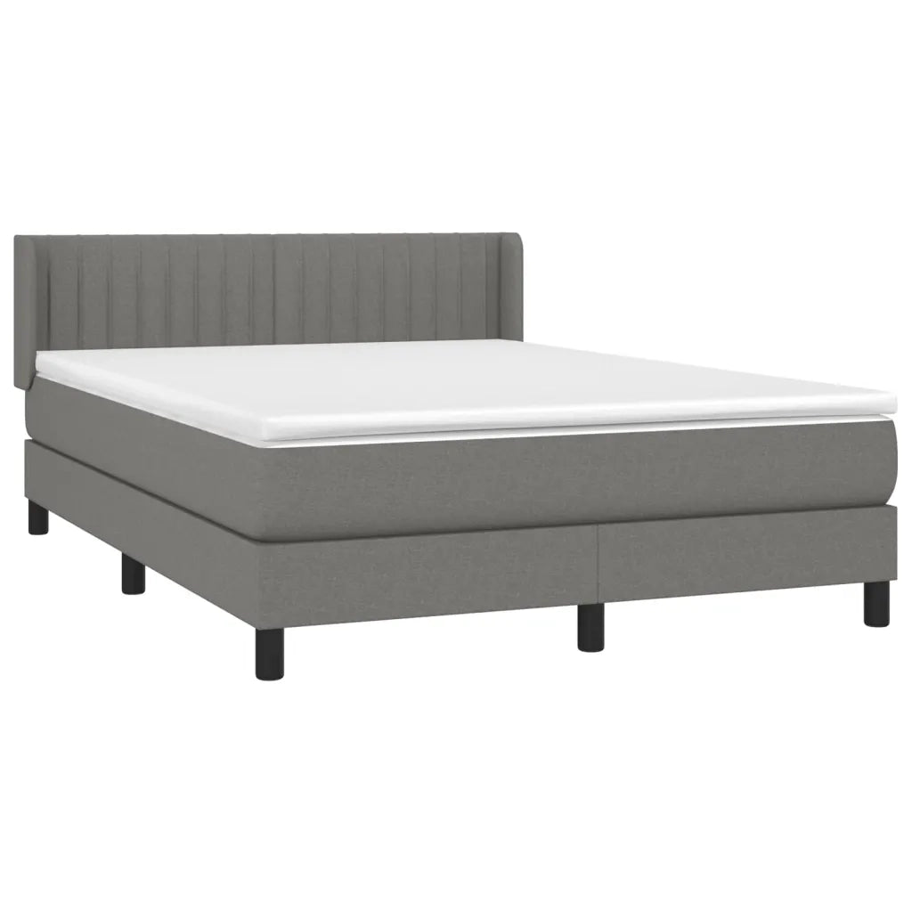 Giroletto a Molle con Materasso Grigio Scuro 140x200cm Tessuto 3129874