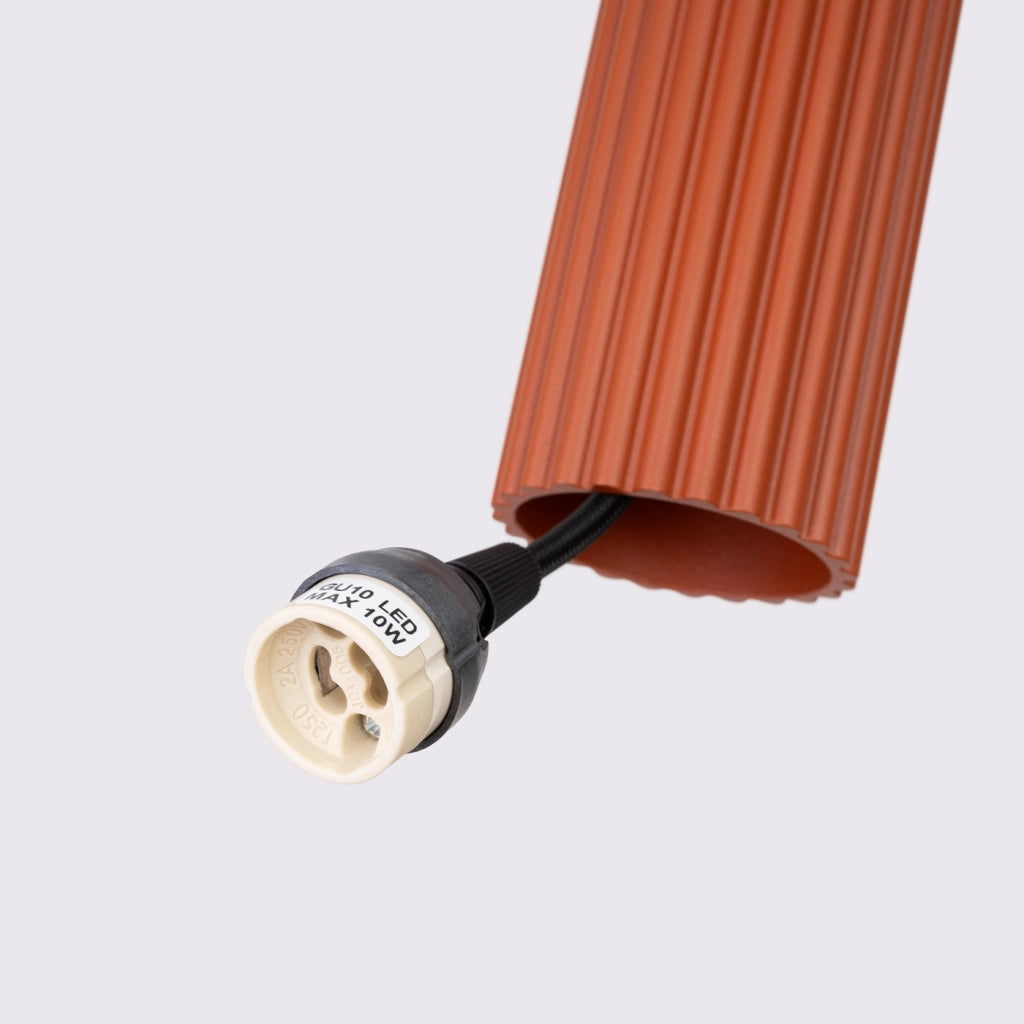 Lampada a sospensione KARBON 2 rosso ocra