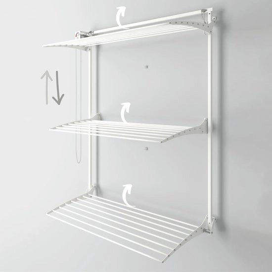 Asciugamano Verticale Rientrante per Esterni e Interni - 88 x 52 x 137 cm, Bianco