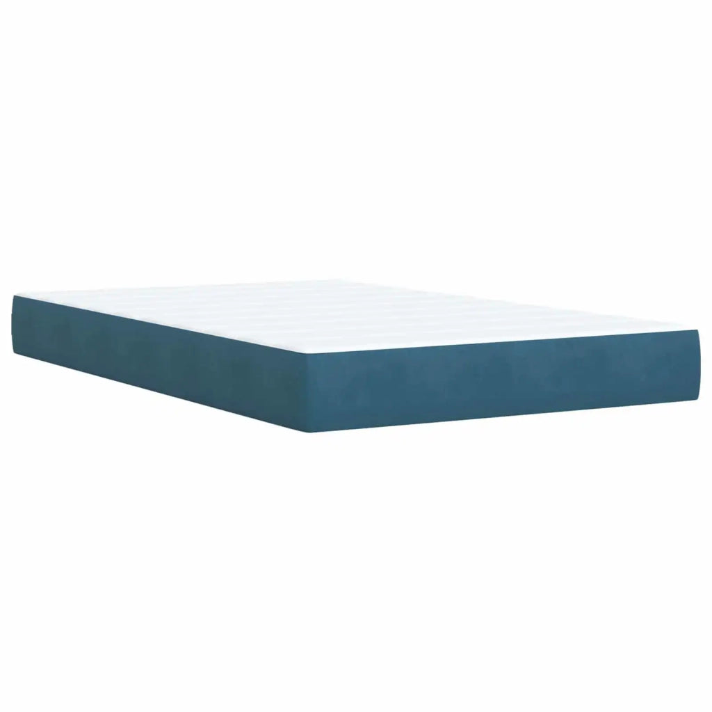 Letto box spring con materasso Blu 120 x 200 cm Velluto 3453630