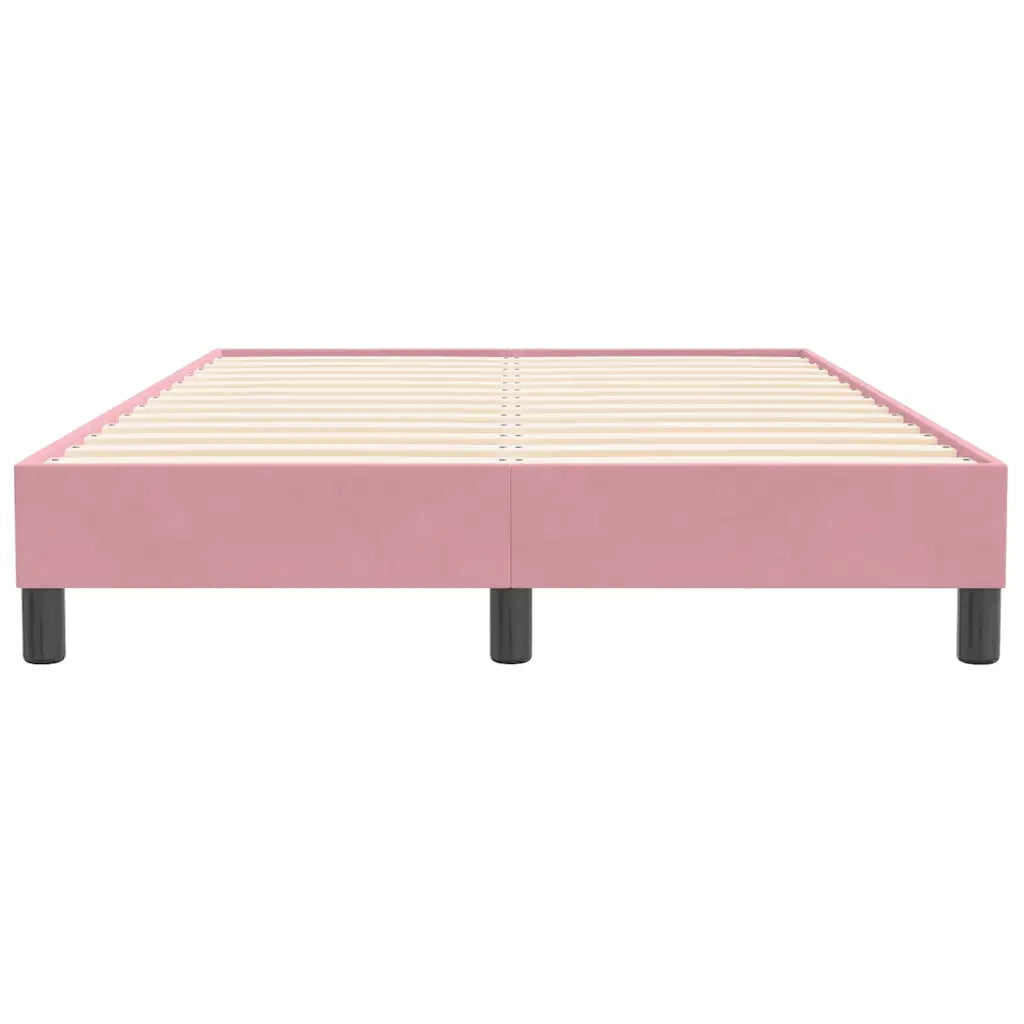 Giroletto a Molle senza Materasso-Struttura Letto Rosa 120x210 cm in Velluto