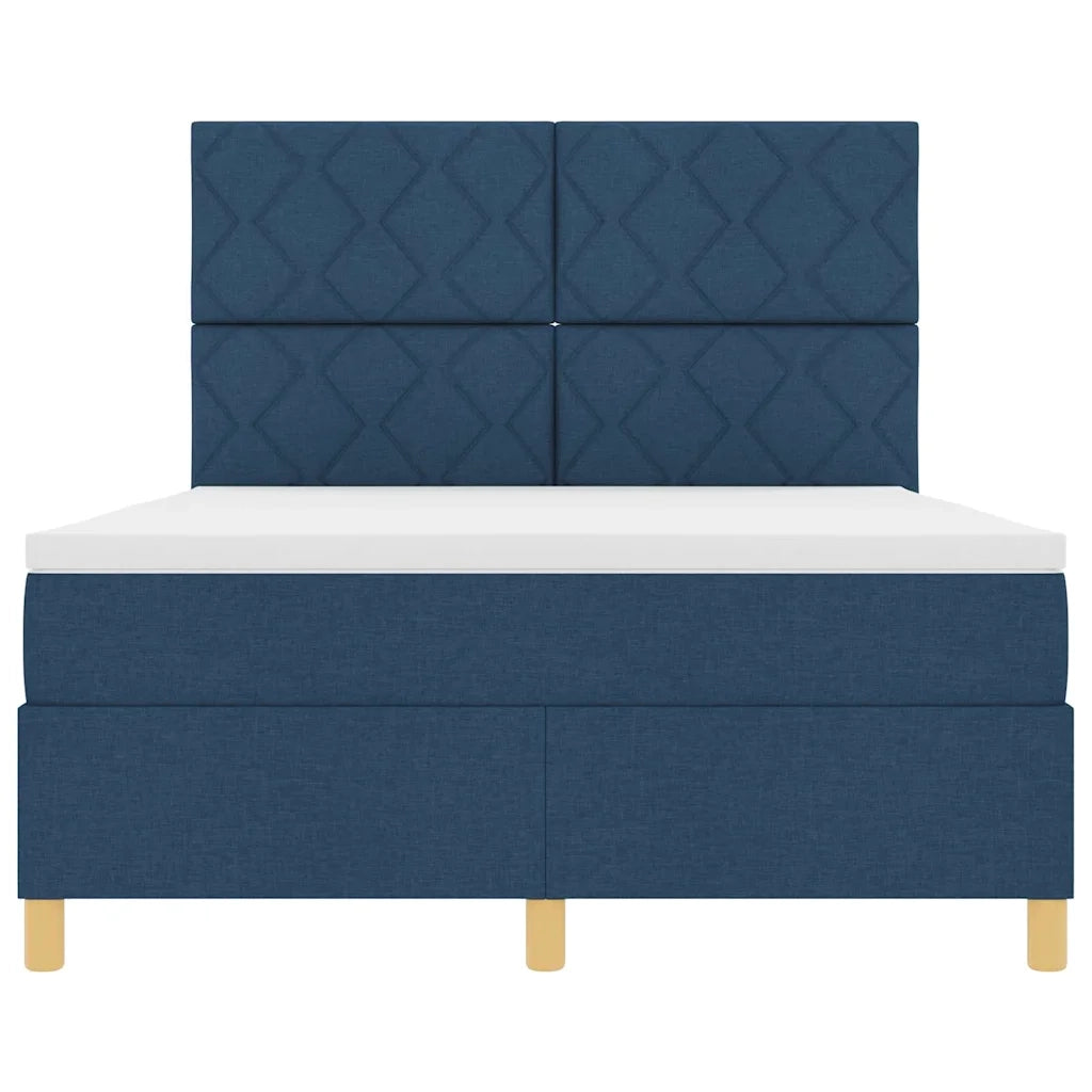 Letto a molle con materasso Blu 160 x 200 cm Tessuto 3339713