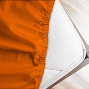 Lenzuolo letto sotto con angoli 100% puro cotone Made in Italy tinta unita Arancio - 1 Piazza e mezza