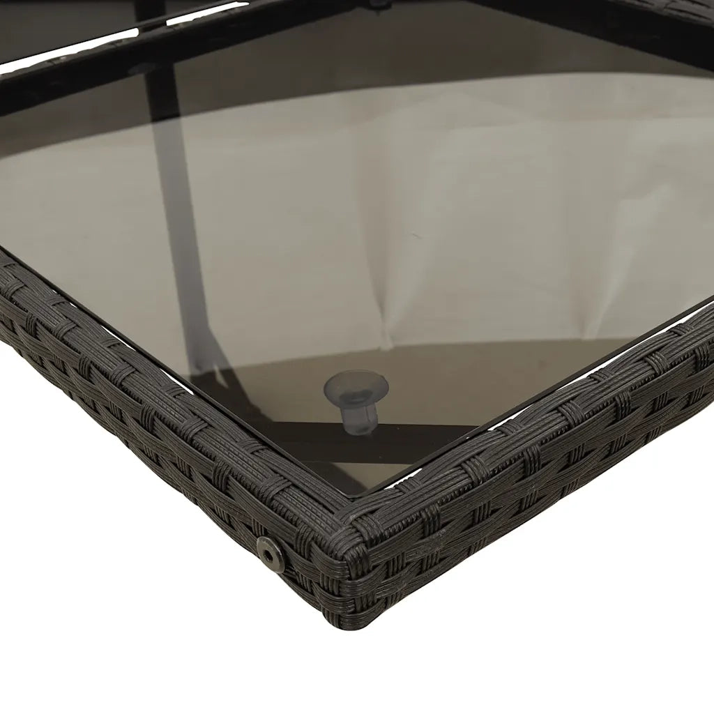Set da Pranzo da Giardino 15 pz con Cuscini Nero in Polyrattan 3211231
