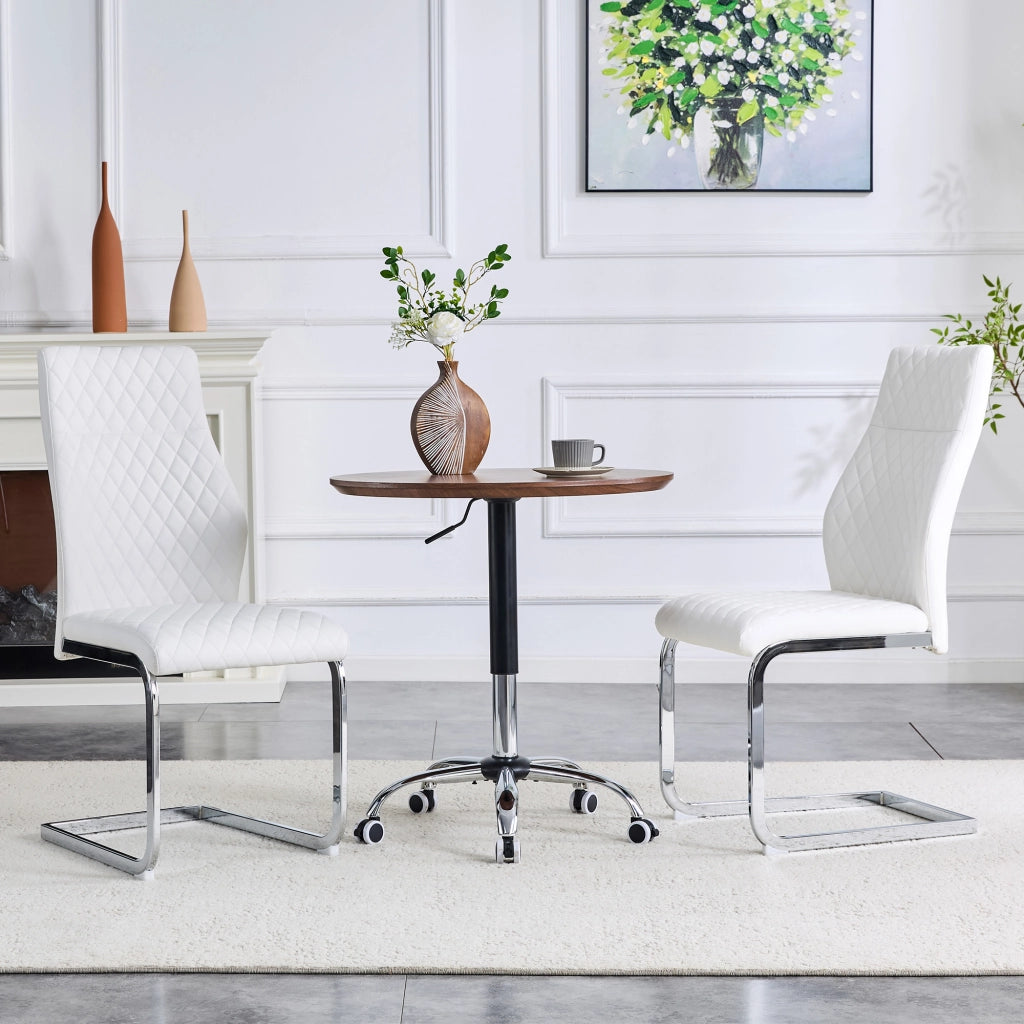 SEDIA da pranzo imbottita 100 cm bianco e argento Set da 2 pezzi
