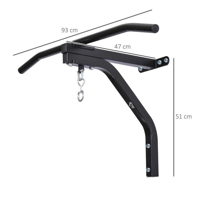 Supporto da parete per sacco da boxe, staffa per sacco da boxe/sacco di sabbia, capacit¨¤ di carico, acciaio, nero, 93 x 47 x 51 cm