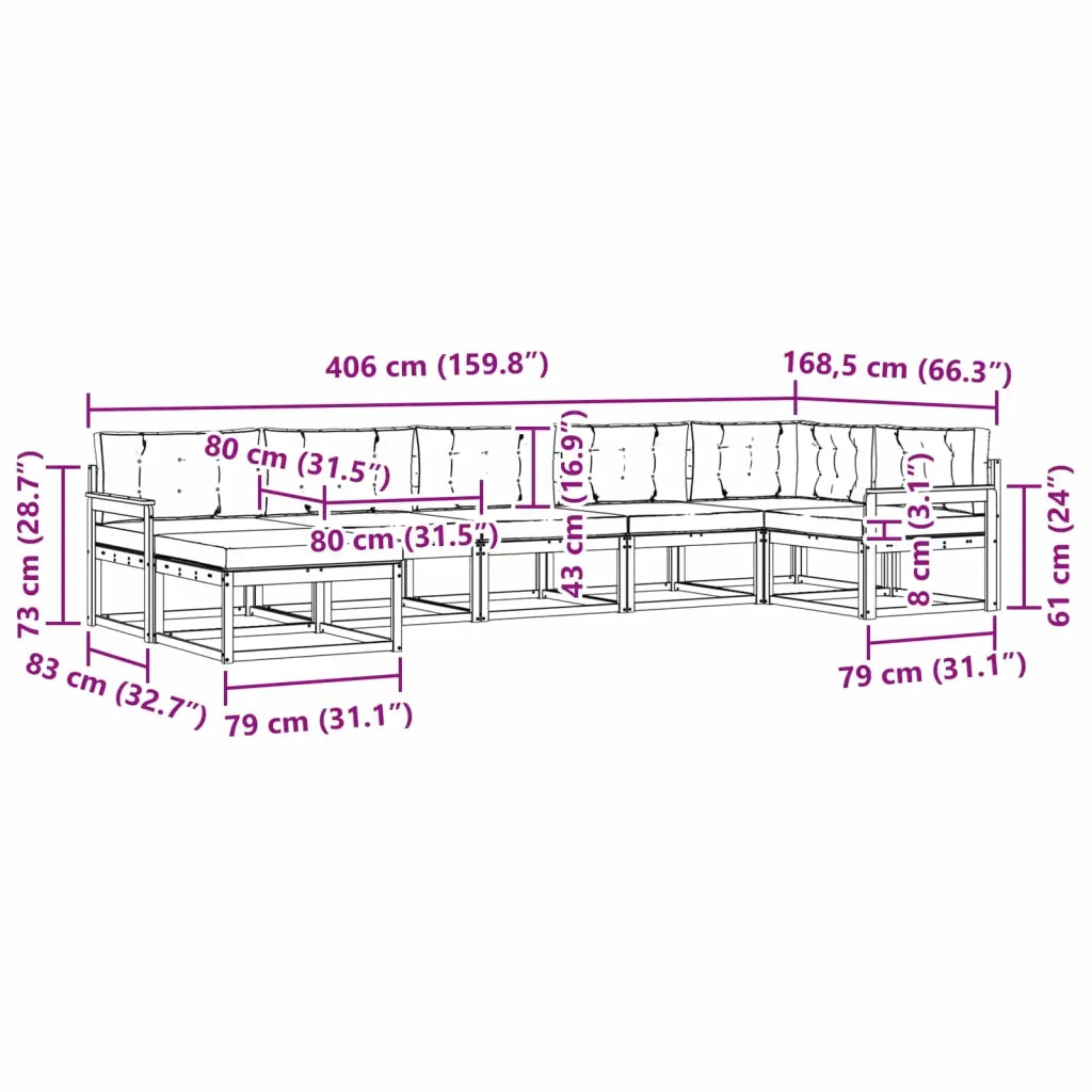 Set di divani da esterno con cuscino 7 pcs Bianco e Antracite 3386751